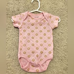 Pink and gold glitter onsie